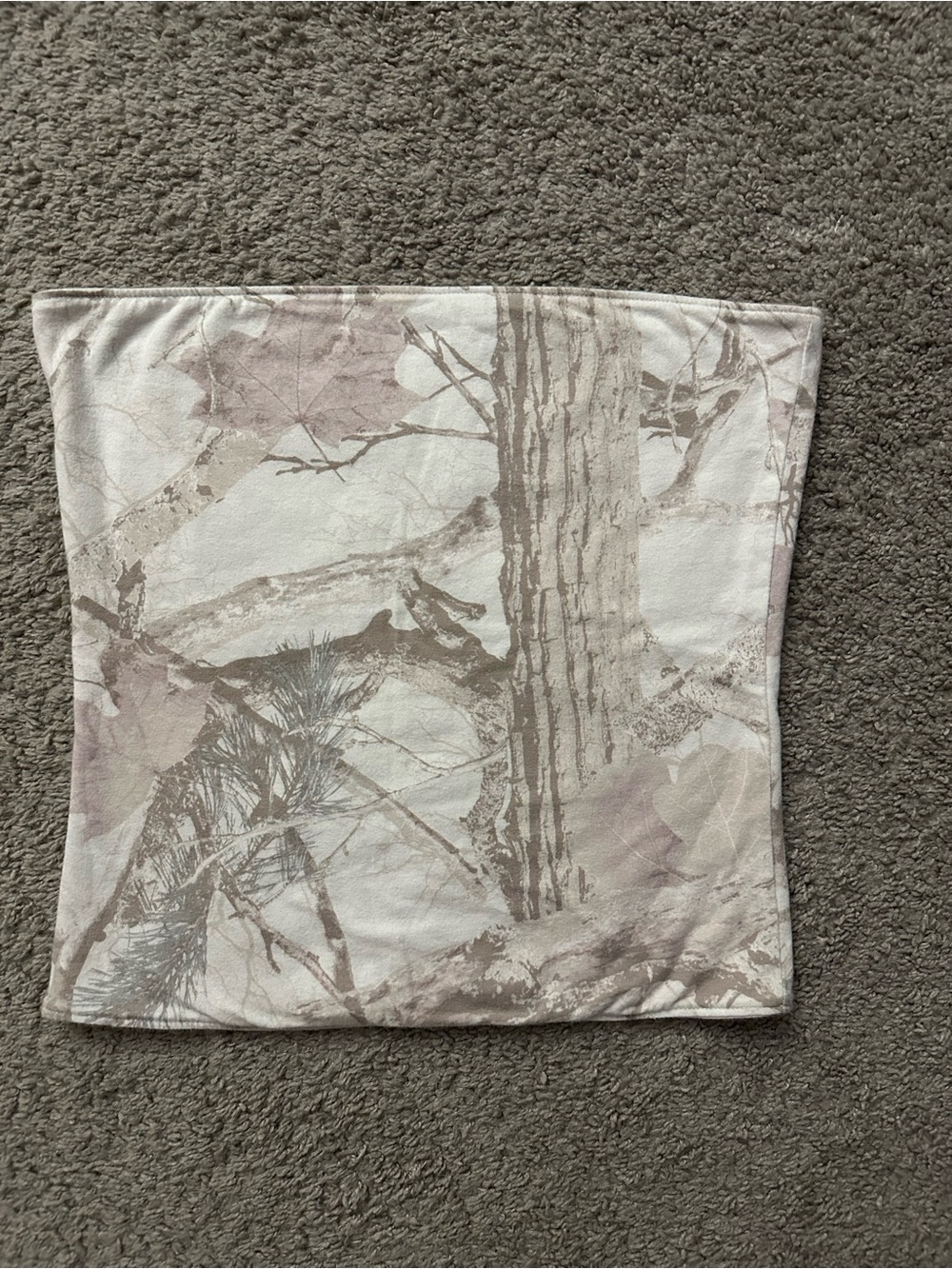 Neutral Camo Cropped Tube Top -Taupe Size Medium